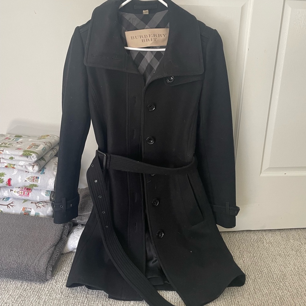 Womens Burberry Gibbsmoore Wool Blended Trench Coat